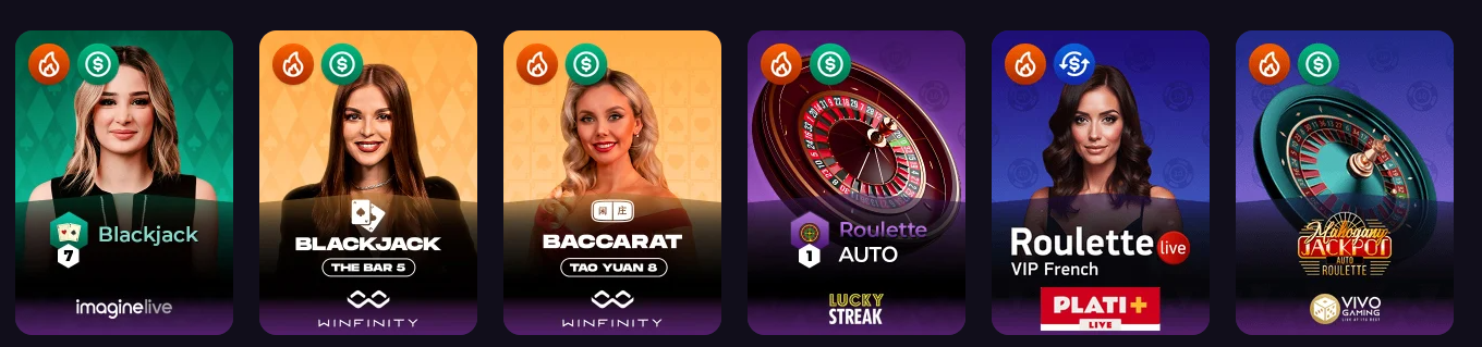Live Casino Tische – Blackjack, Baccarat, Roulette