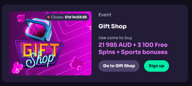 WinSpirit Willkommensangebot – Gift Shop